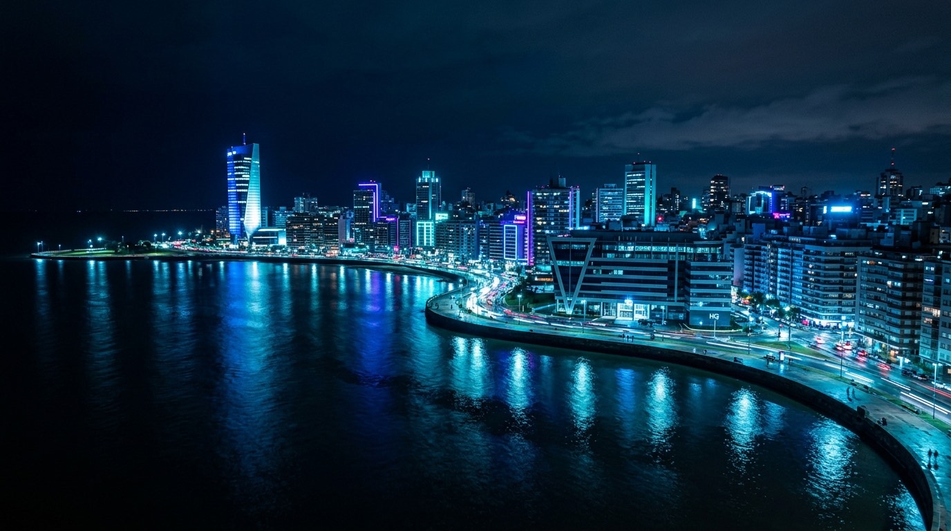 Montevideo Uruguay headquarters at night